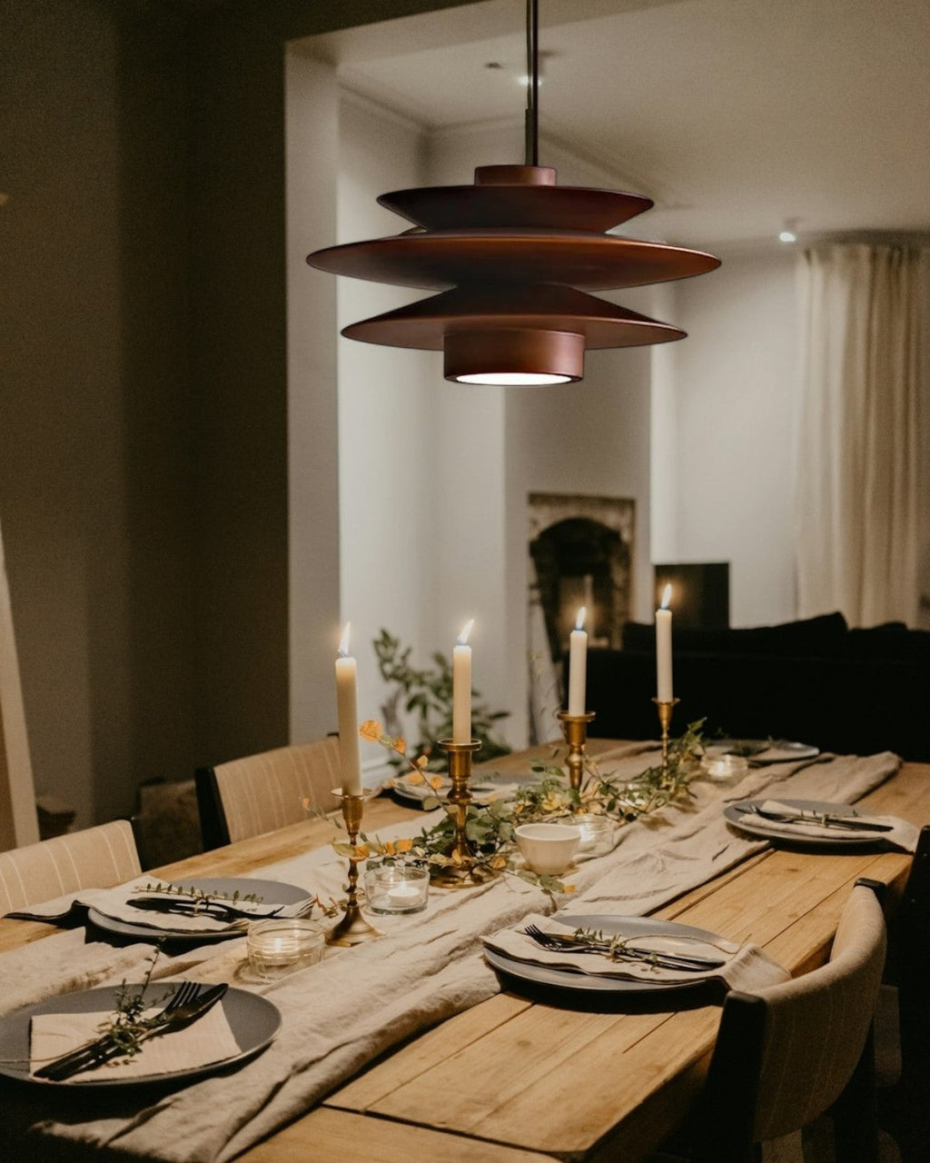 Lampa wisząca nowoczesna wielopoziomowa okrągła nad stół | do jadalni