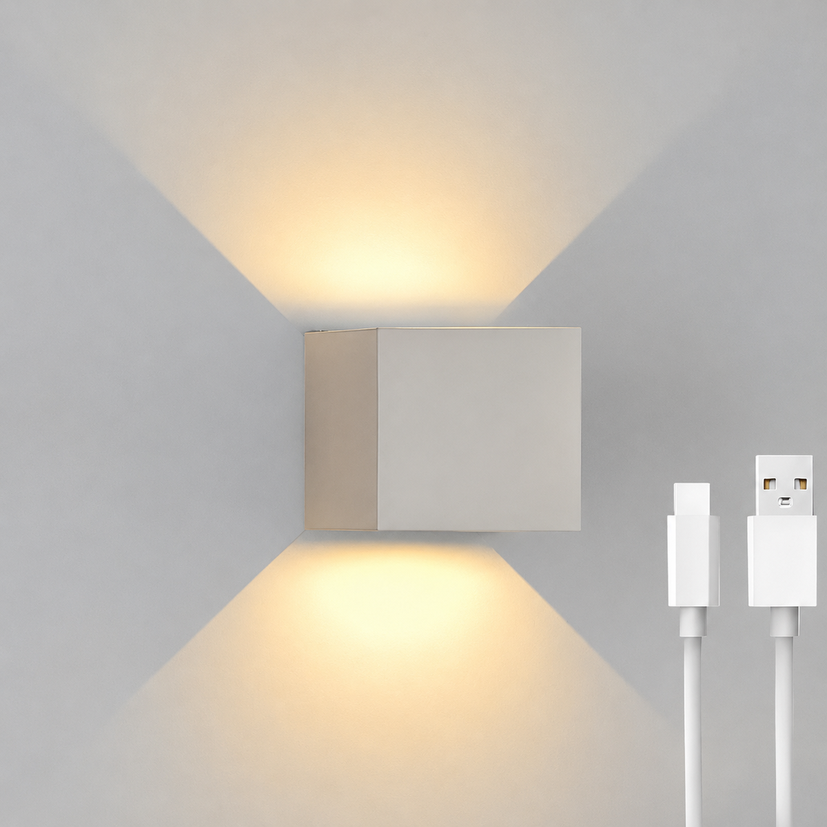 Lampa ścienna LED nowoczesna kostka