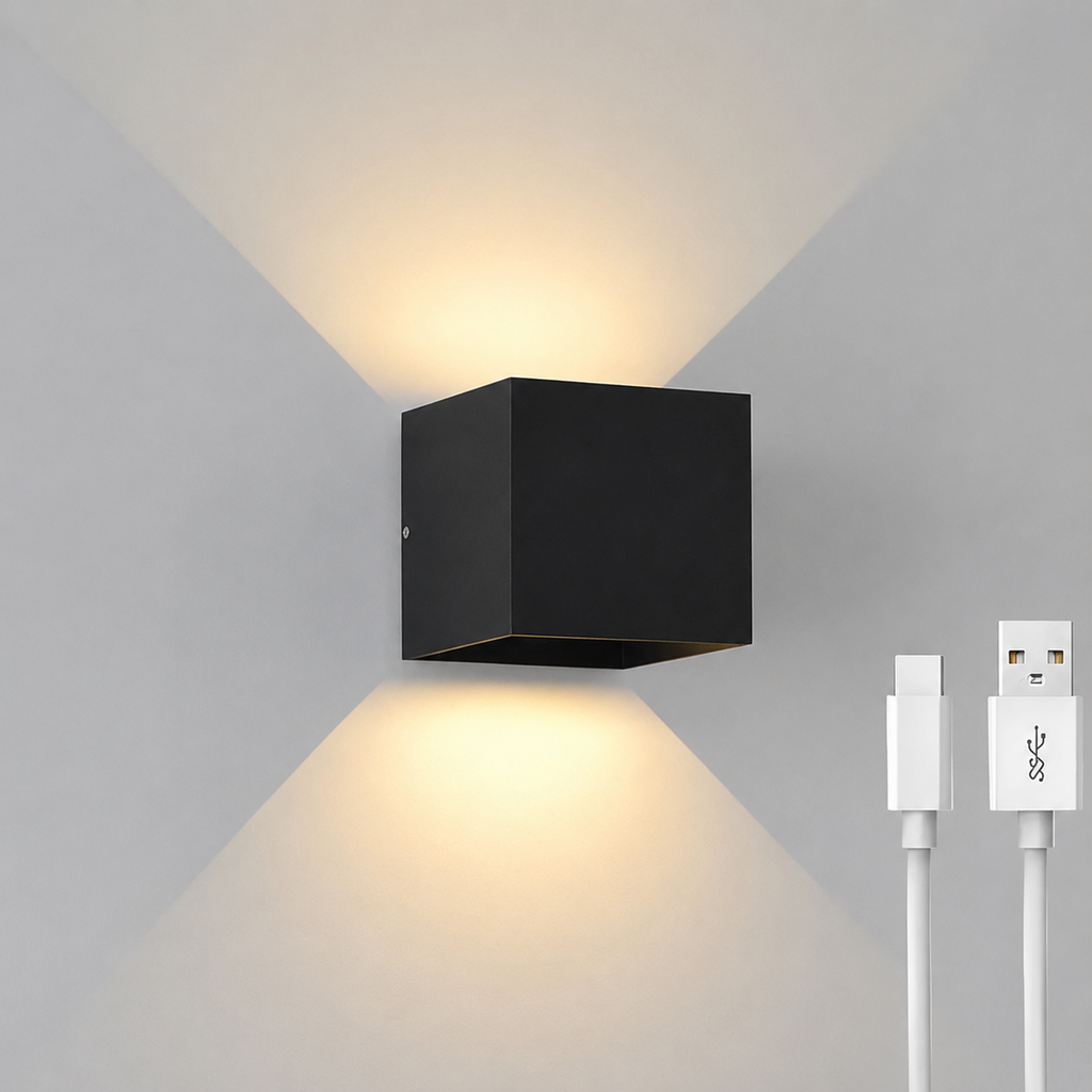 Lampa ścienna LED nowoczesna kostka