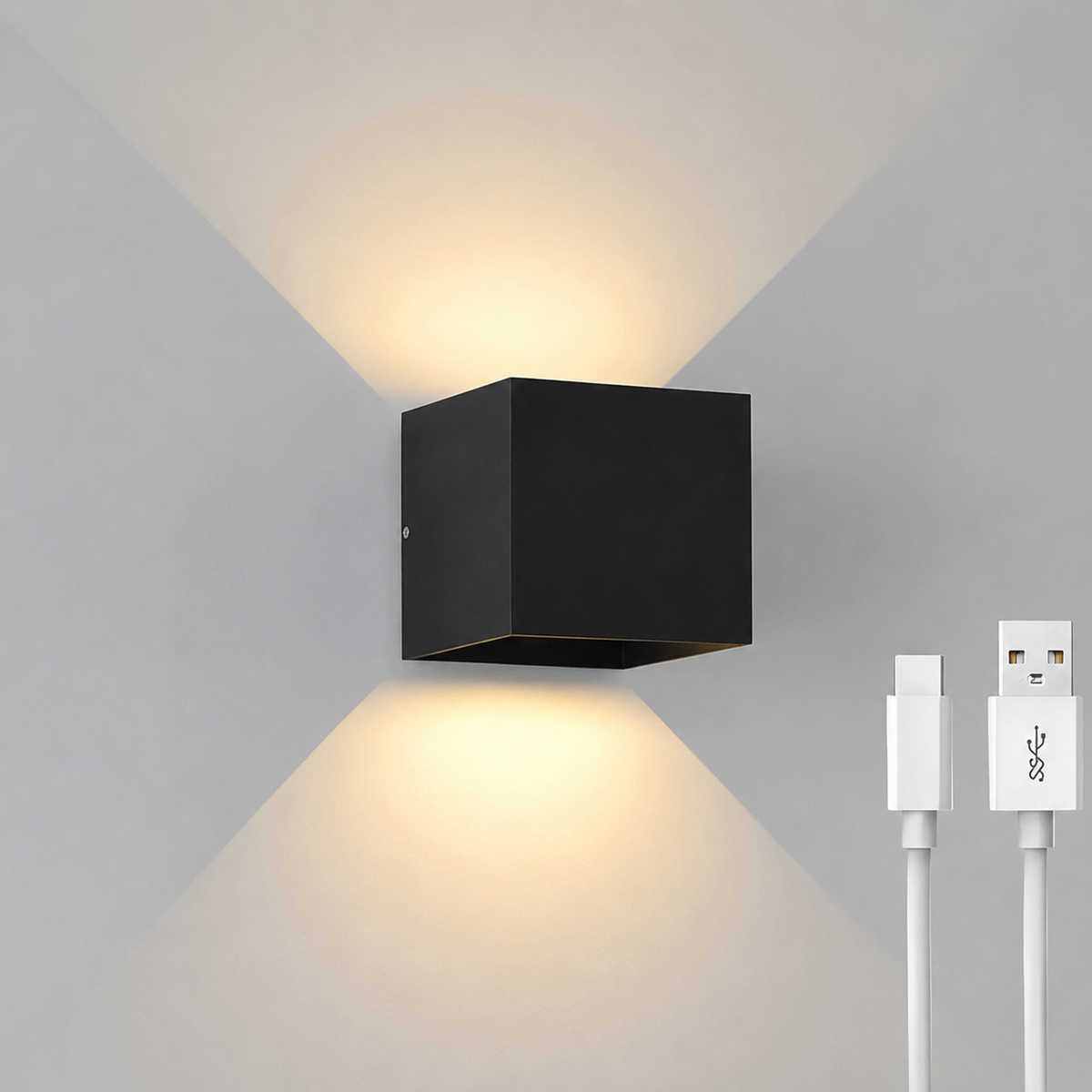Lampa ścienna LED nowoczesna kostka