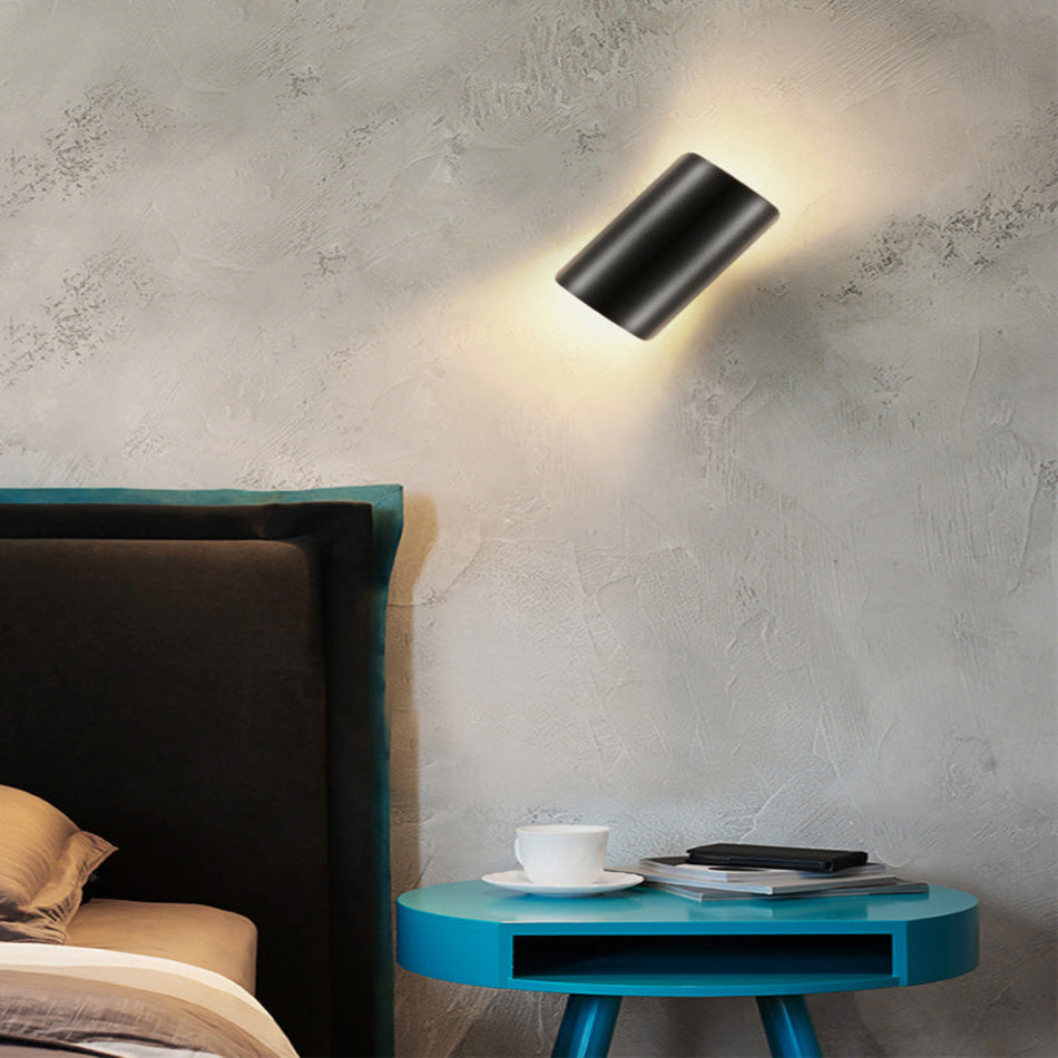 Lampa ścienna LED regulowana cylindryczna nowoczesna góra dół