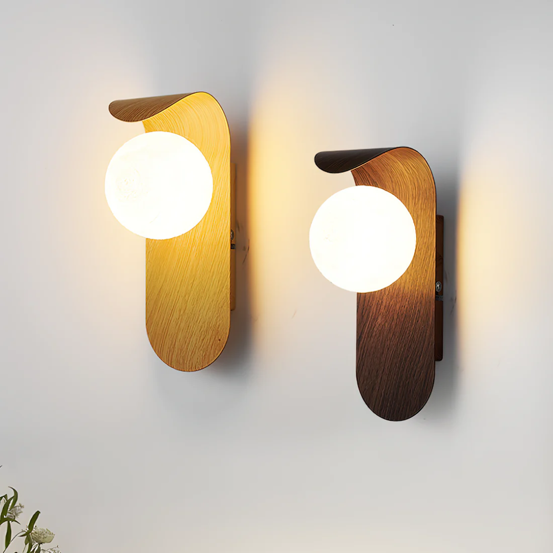 Lampa ścienna nowoczesna kula zakrzywiony