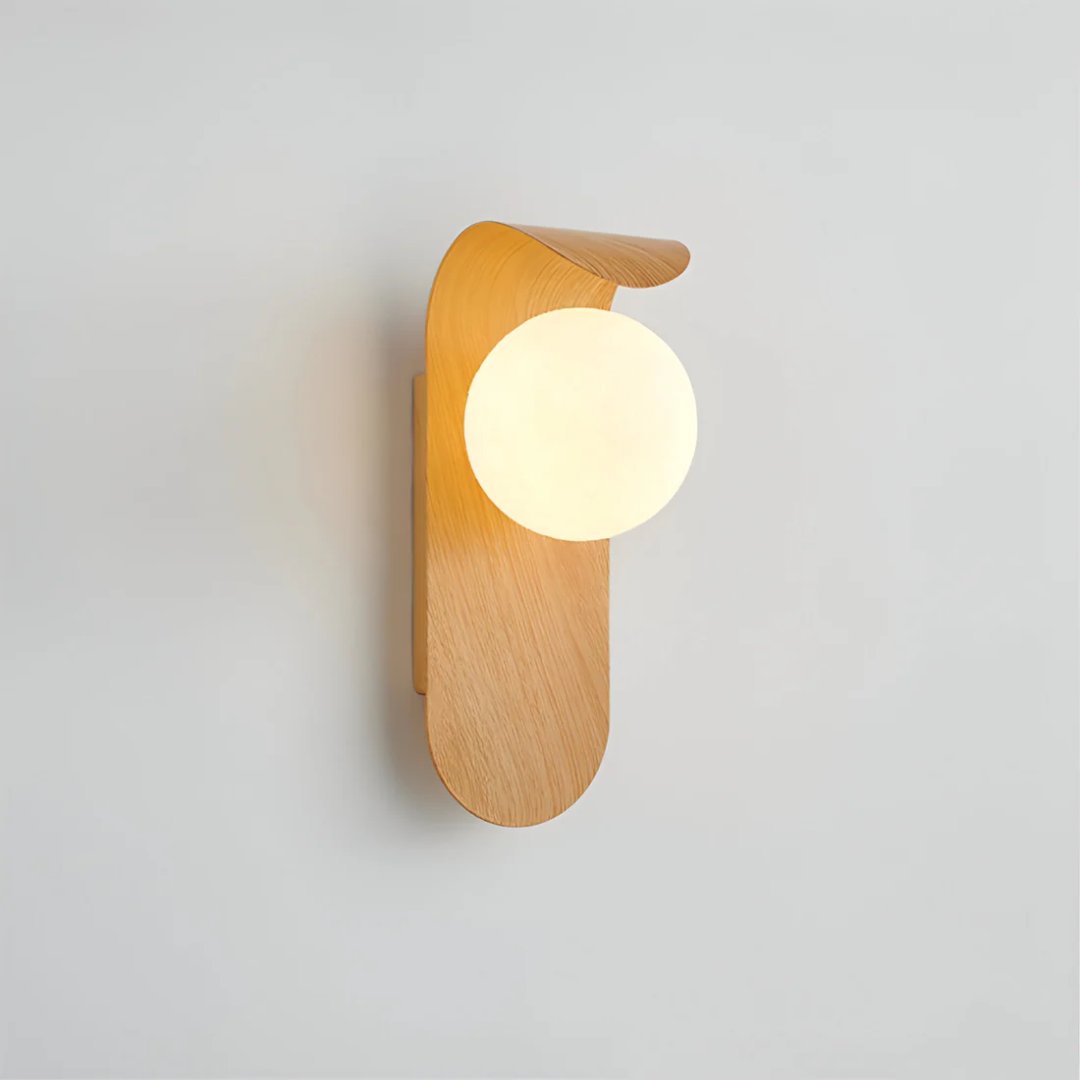 Lampa ścienna nowoczesna kula zakrzywiony