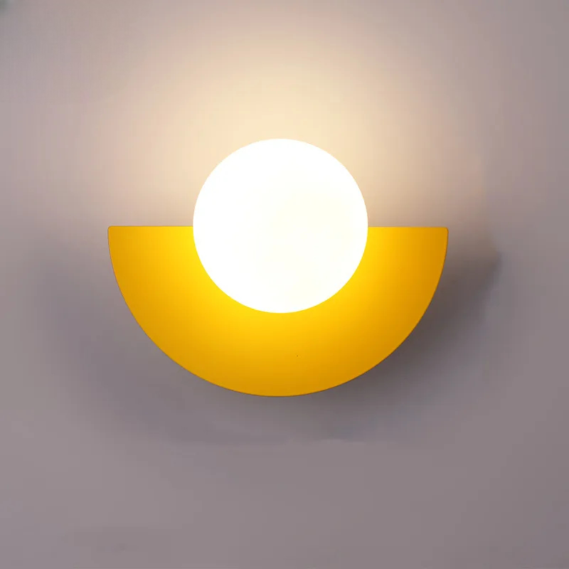 Lampa ścienna nowoczesna led geometryczna półokrągła