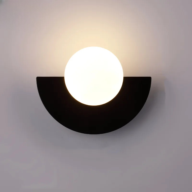 Lampa ścienna nowoczesna led geometryczna półokrągła