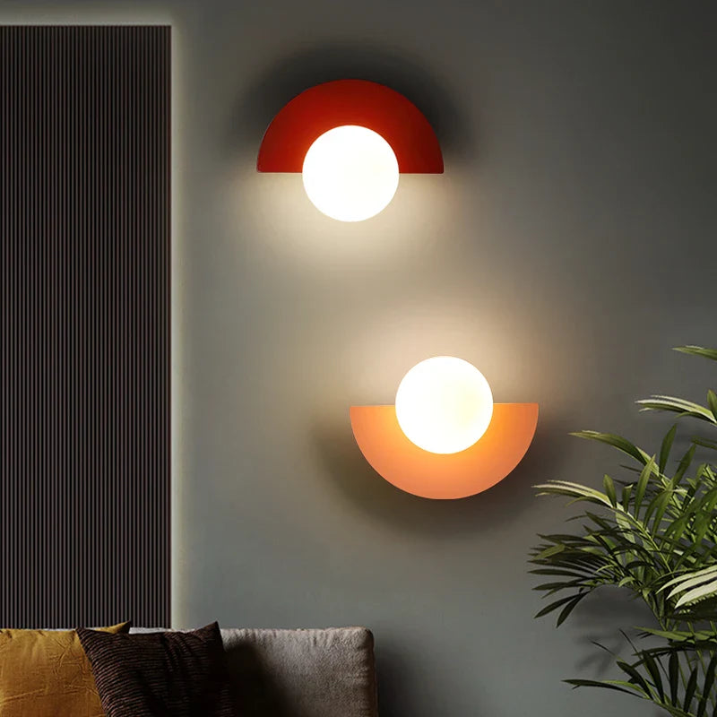 Lampa ścienna nowoczesna led geometryczna półokrągła