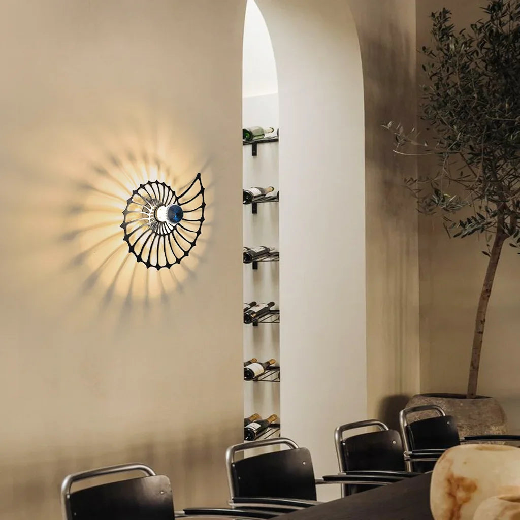 Lampa ścienna nowoczesna spiralna dekoracyjna