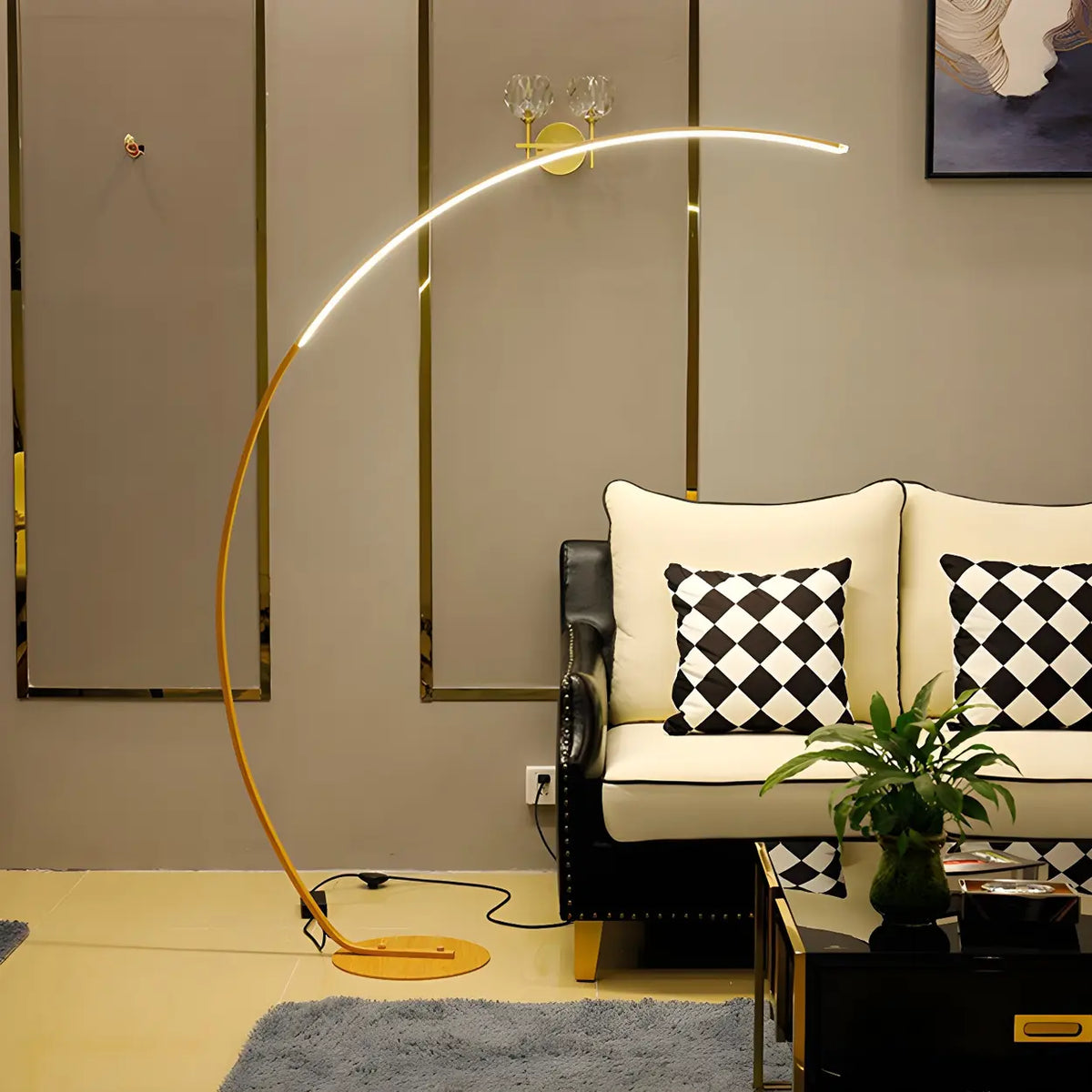 Lampa podłogowa nowoczesna łukowa LED