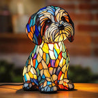 Lampa stołowa LED dekoracyjna mozaika yorkshire terrier