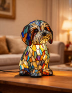 Lampa stołowa LED dekoracyjna mozaika yorkshire terrier