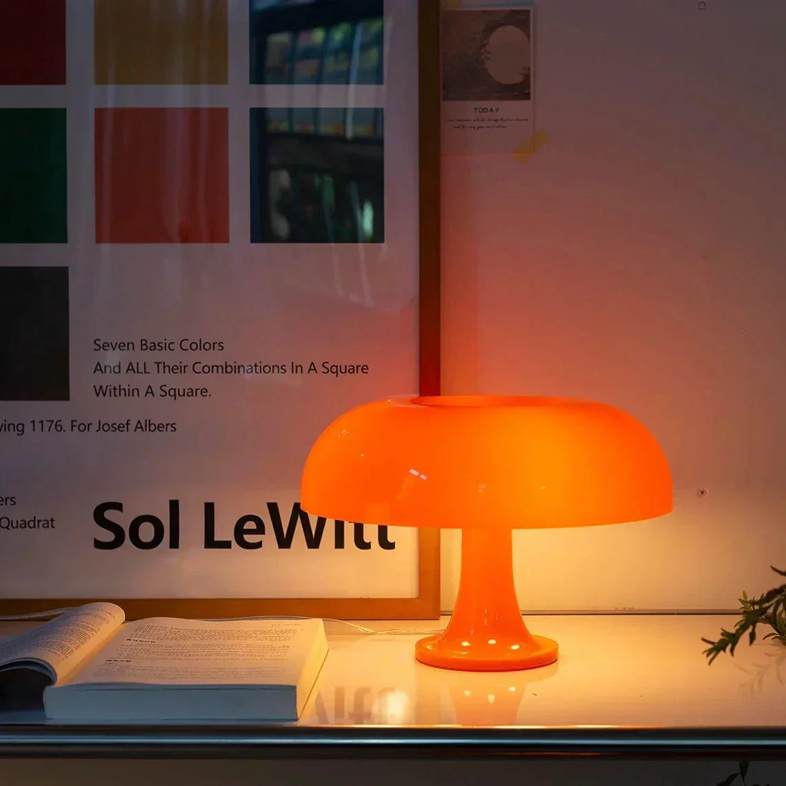 Lampa stołowa retro grzybkowy styl