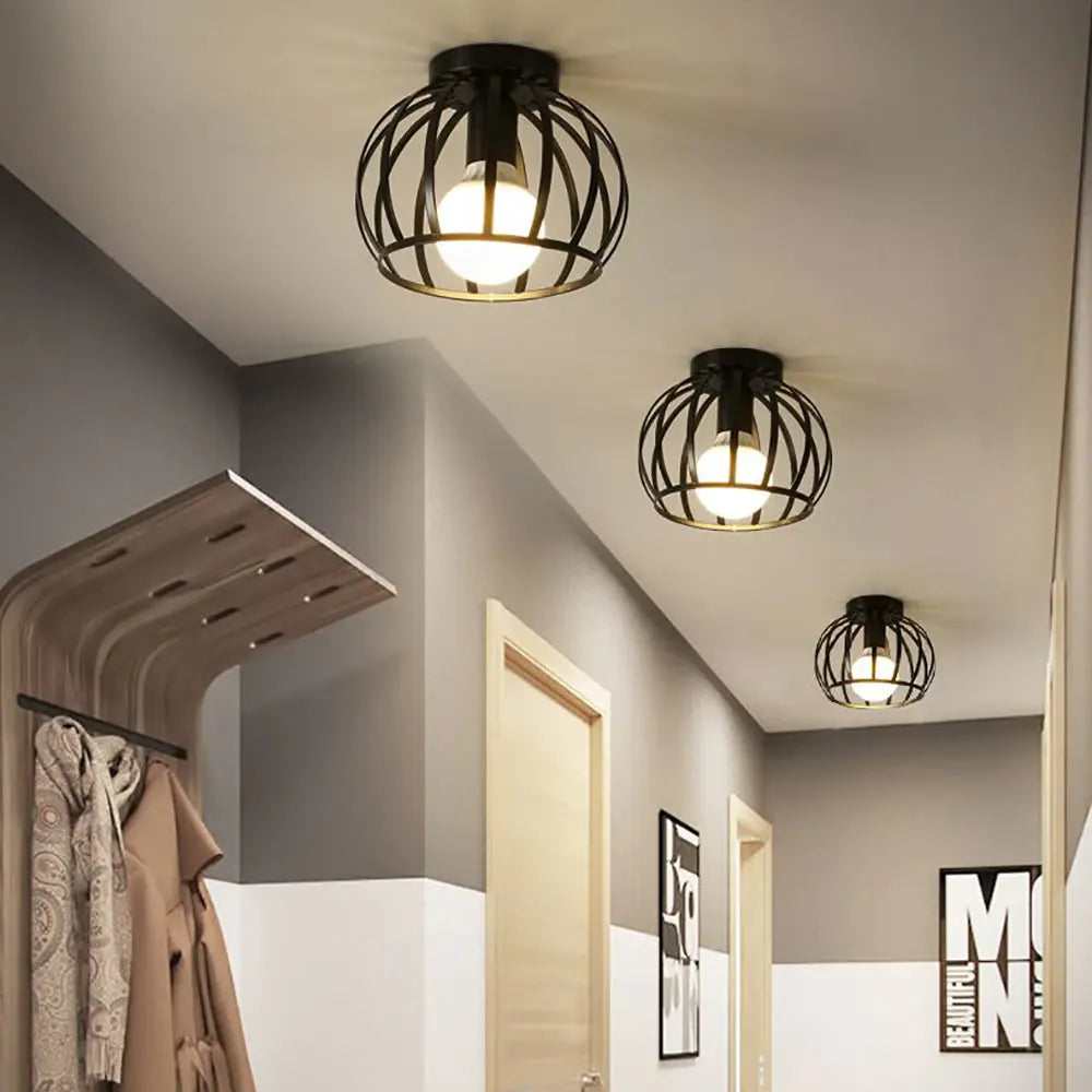 Lampa sufitowa industrialna klatkowa