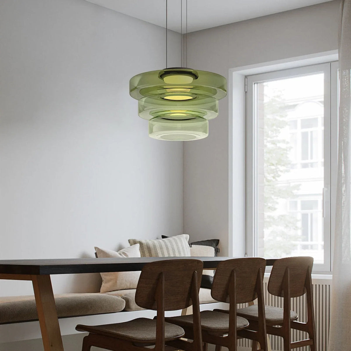 Modern LED Pendant Light Above Dining Table