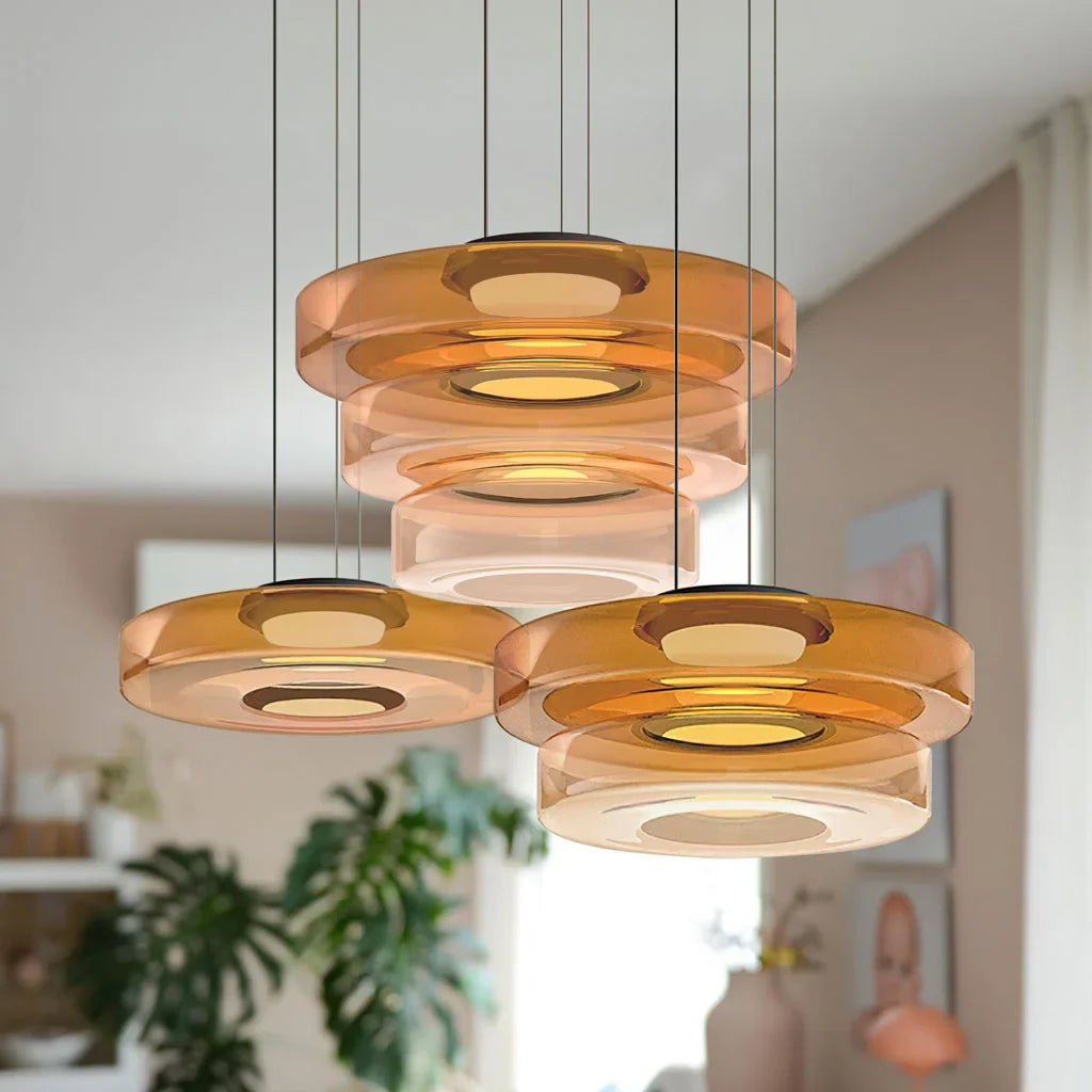 Modern LED Pendant Light Above Dining Table