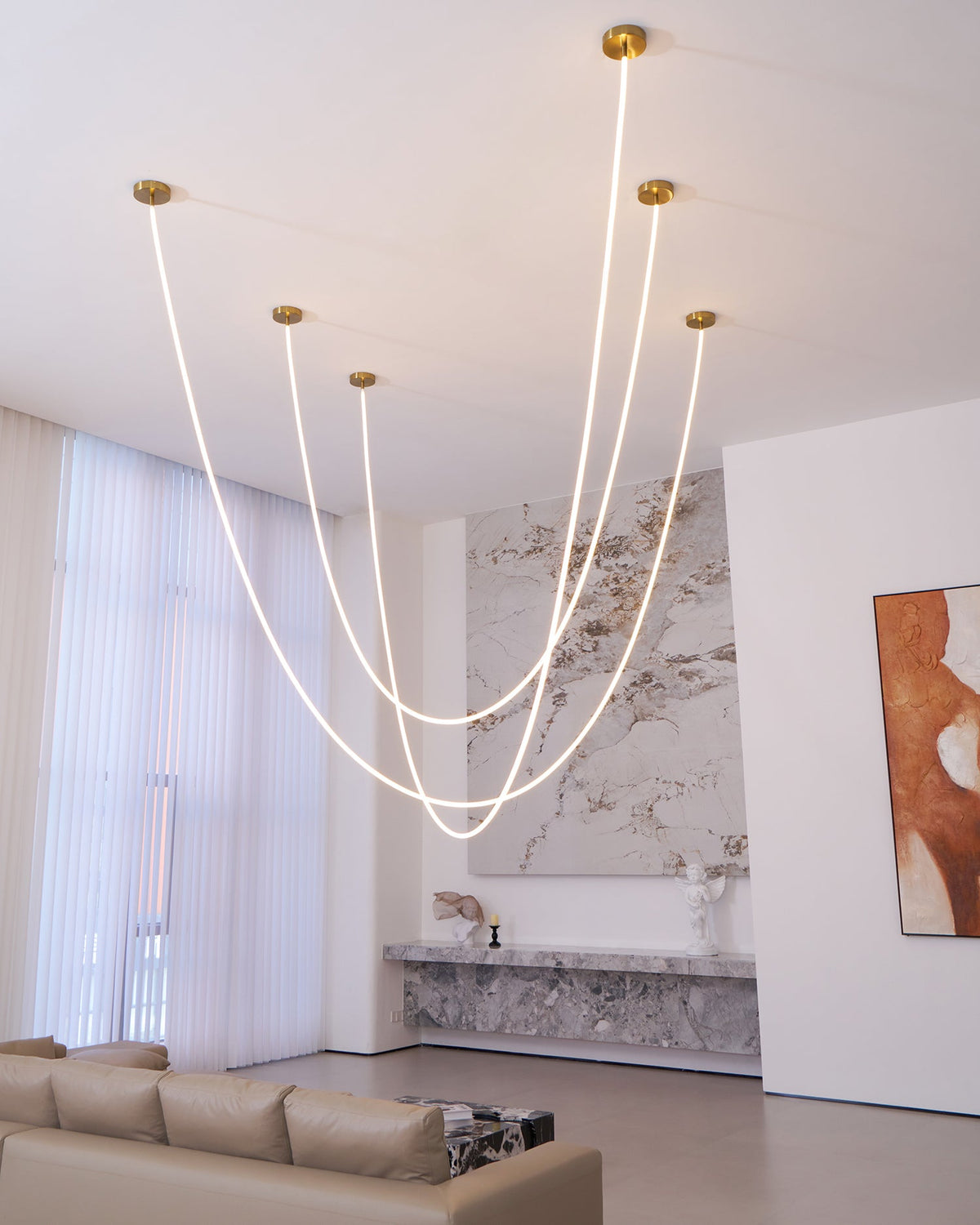 Lampa wisząca nowoczesna falista LED