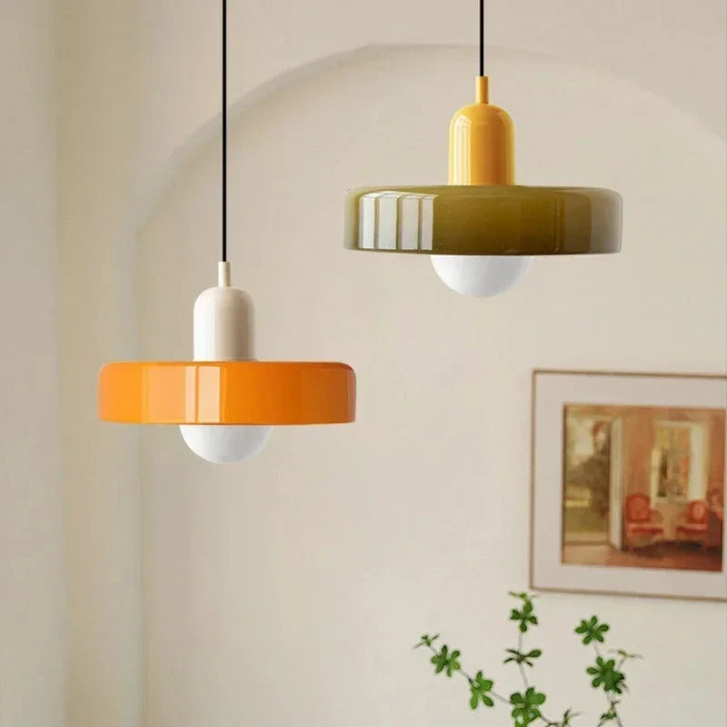 Lampa wisząca nowoczesna led okrągła bauhaus kolorowa