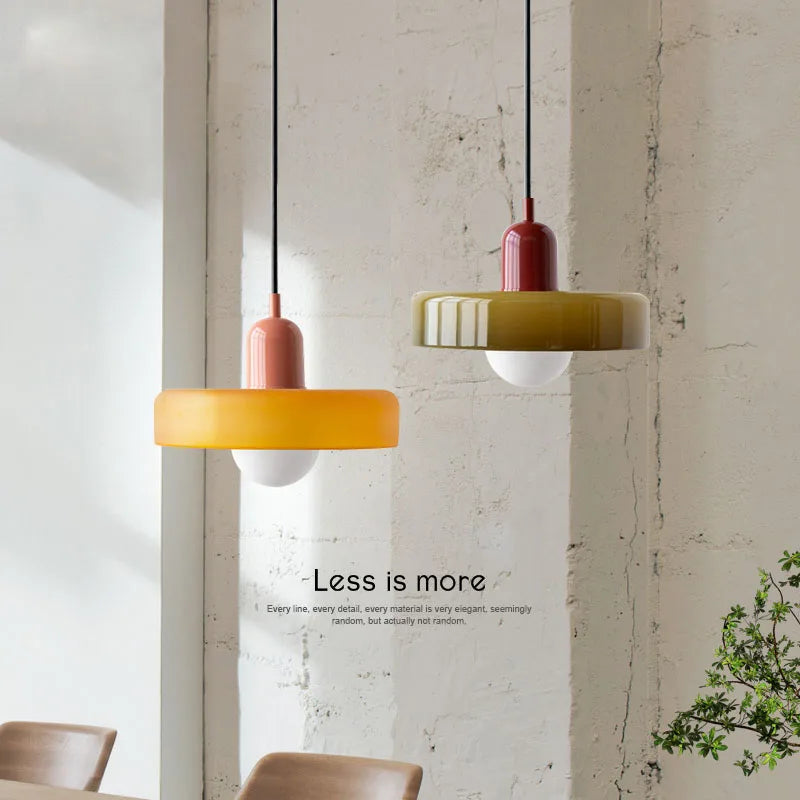 Lampa wisząca nowoczesna led okrągła bauhaus kolorowa