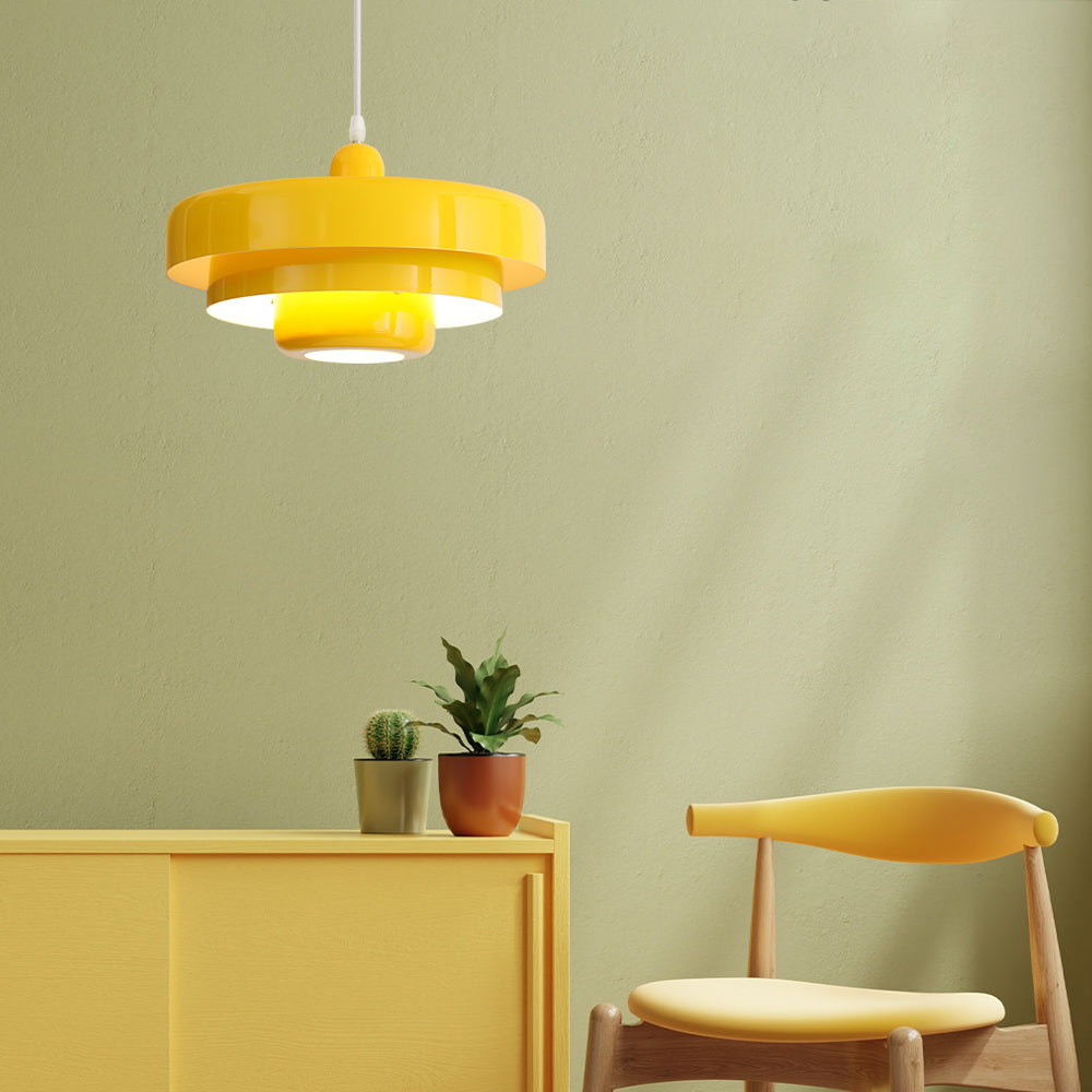 Lampa wisząca retro jadalniana warstwowa