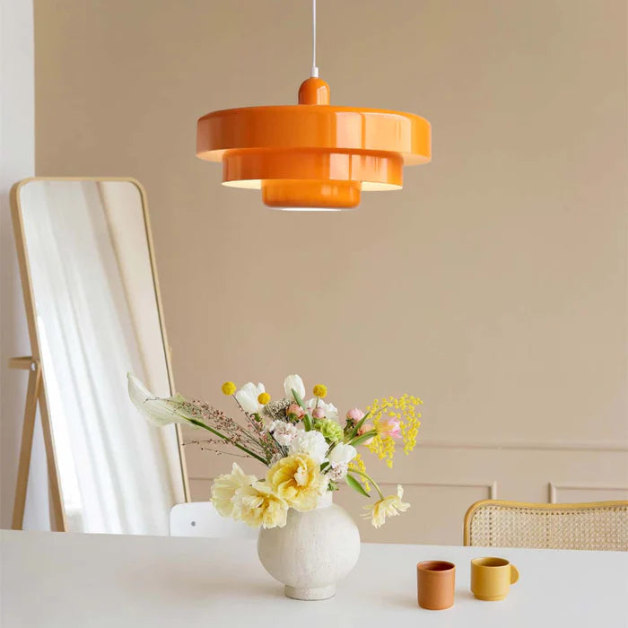 Lampa wisząca retro jadalniana warstwowa