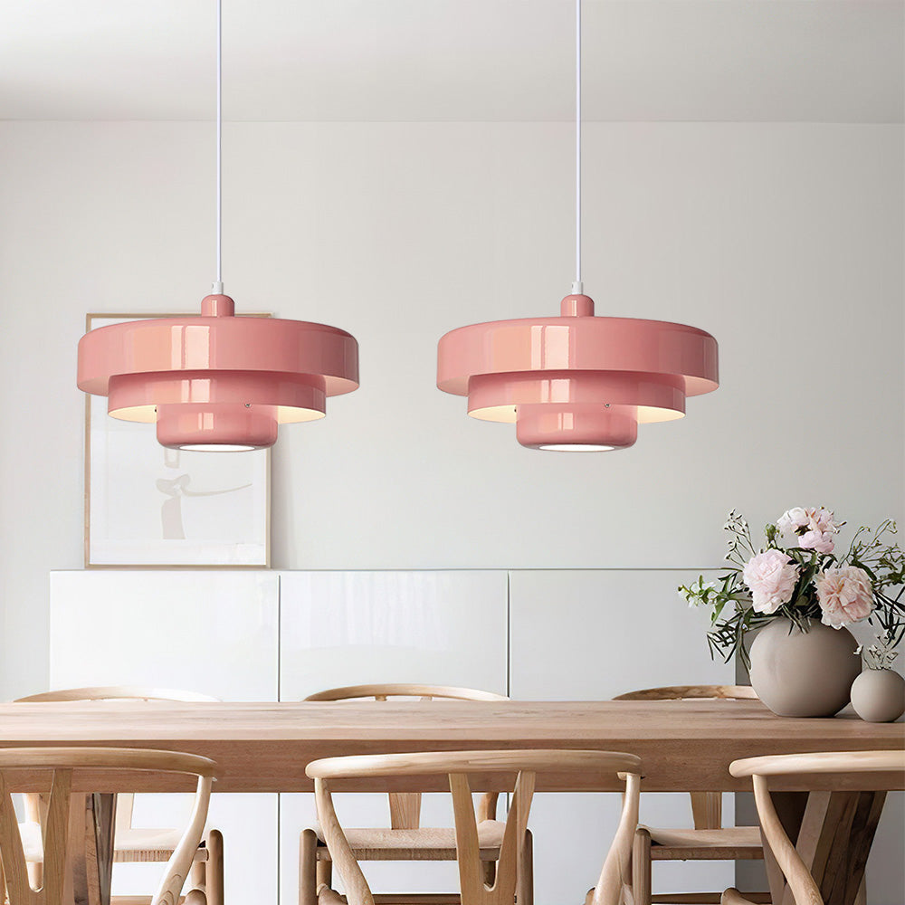 Lampa wisząca retro jadalniana warstwowa