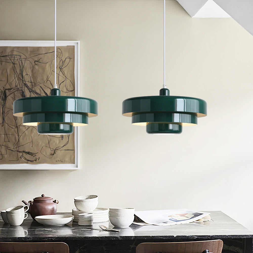 Lampa wisząca retro jadalniana warstwowa