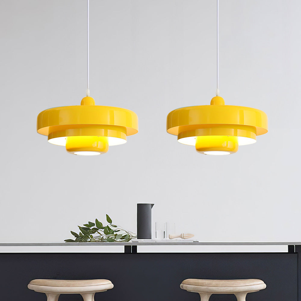 Lampa wisząca retro jadalniana warstwowa