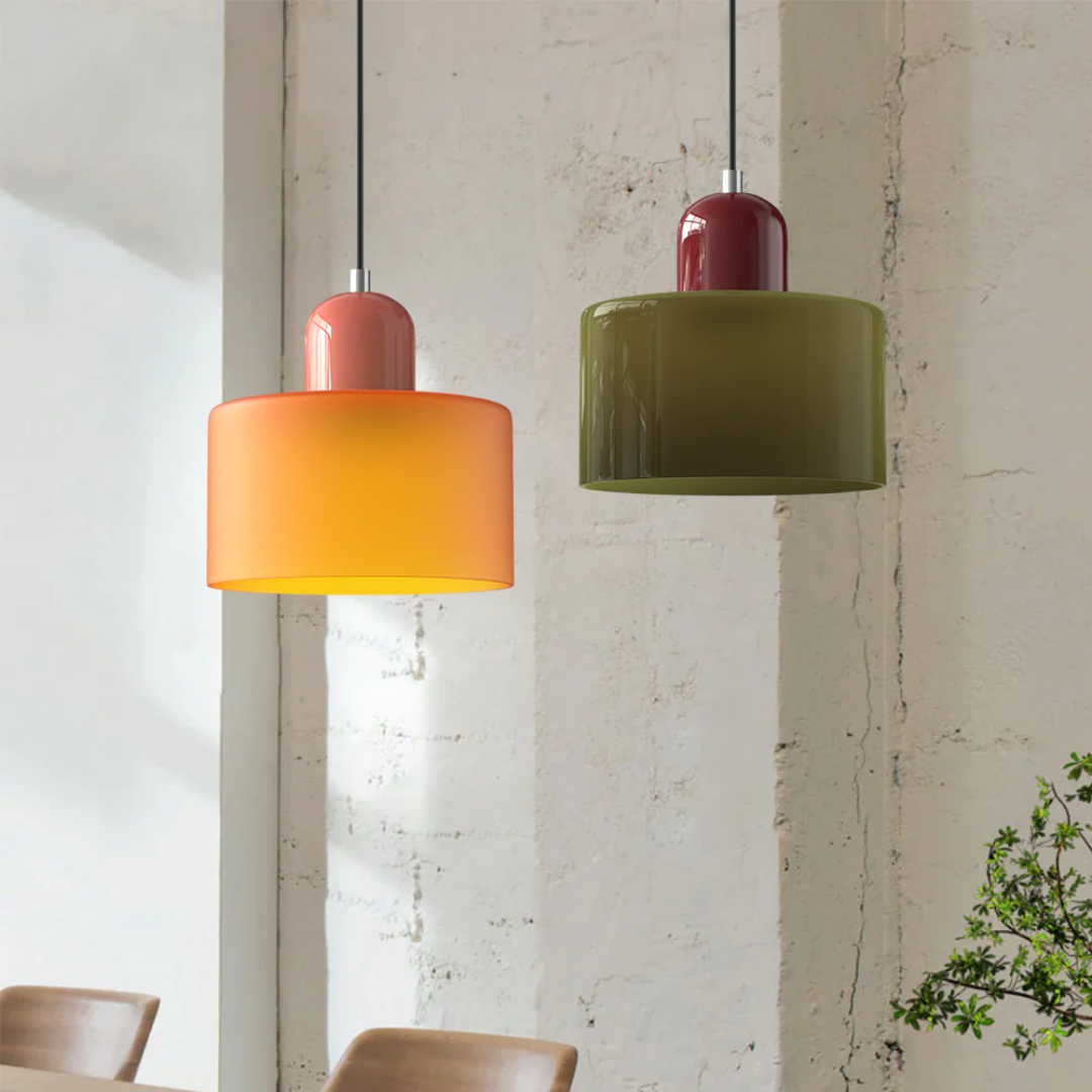 Lampa wisząca retro kolorowa szklana nowoczesna