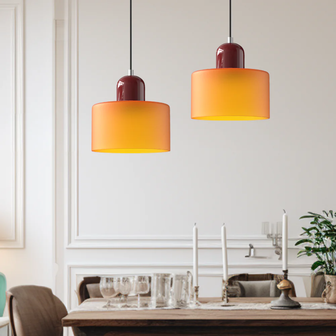 Lampa wisząca retro kolorowa szklana nowoczesna