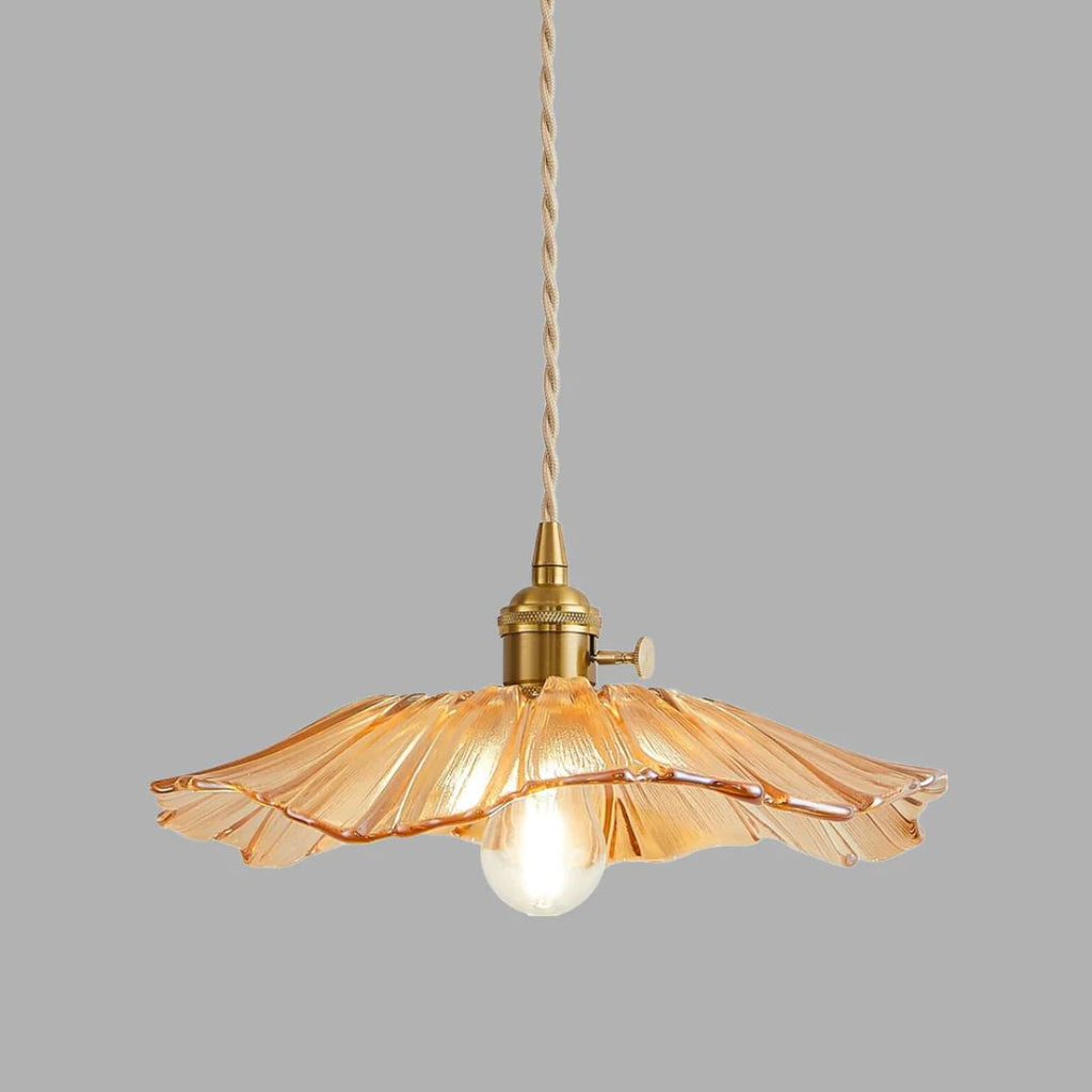 Lampa wisząca szklana kwiatowa elegancka