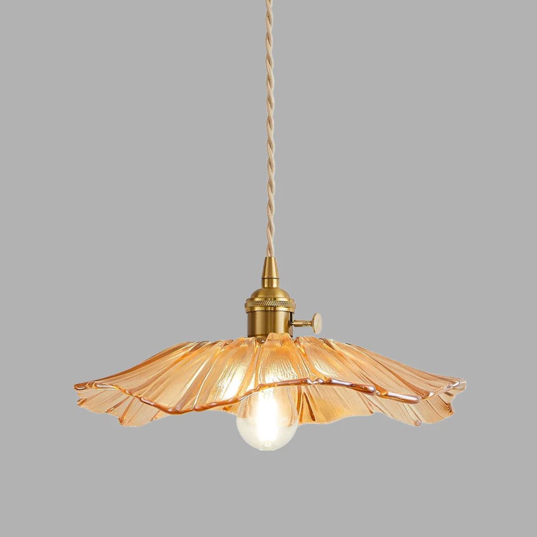 Lampa wisząca szklana kwiatowa elegancka