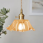Lampa wisząca szklana kwiatowa elegancka