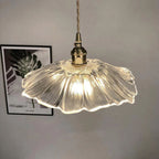 Lampa wisząca szklana kwiatowa elegancka