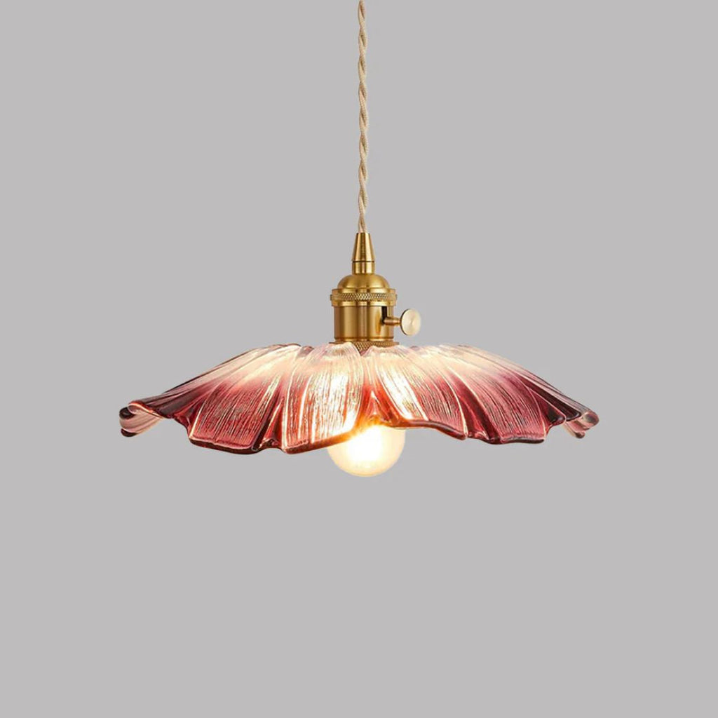 Lampa wisząca szklana kwiatowa elegancka