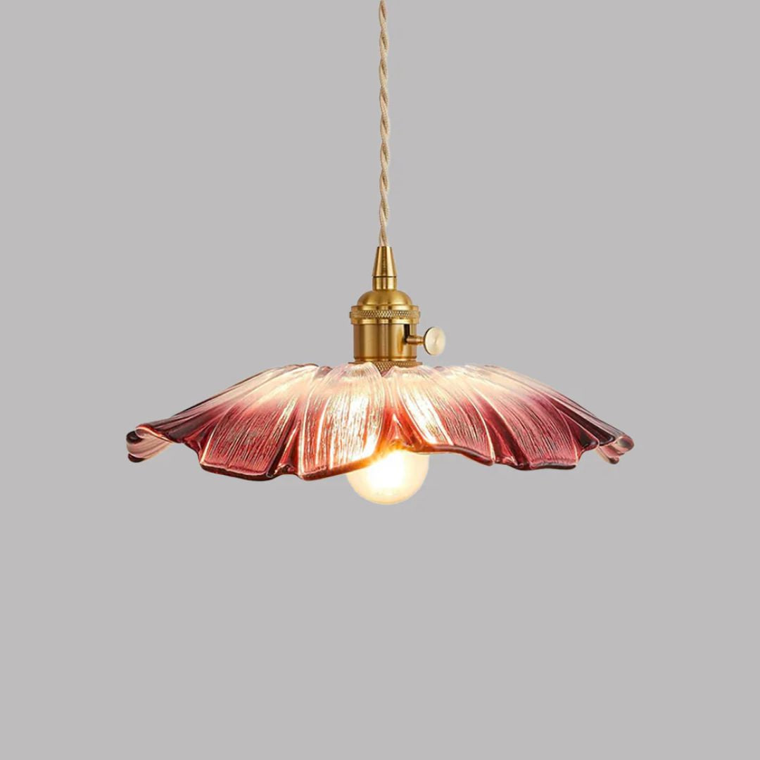 Lampa wisząca szklana kwiatowa elegancka