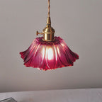 Lampa wisząca szklana kwiatowa elegancka