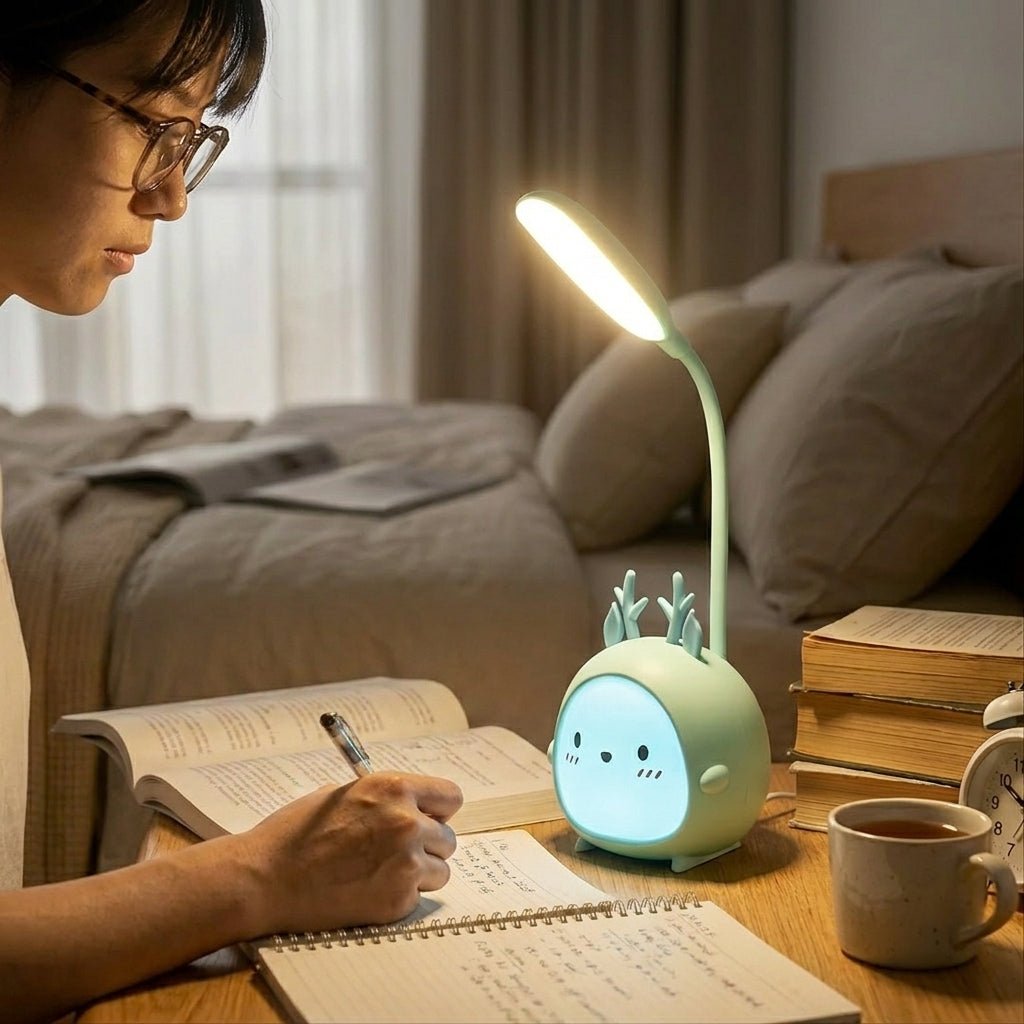 Lampka biurkowa LED do czytania z elastyczną szyjką zasilana USB