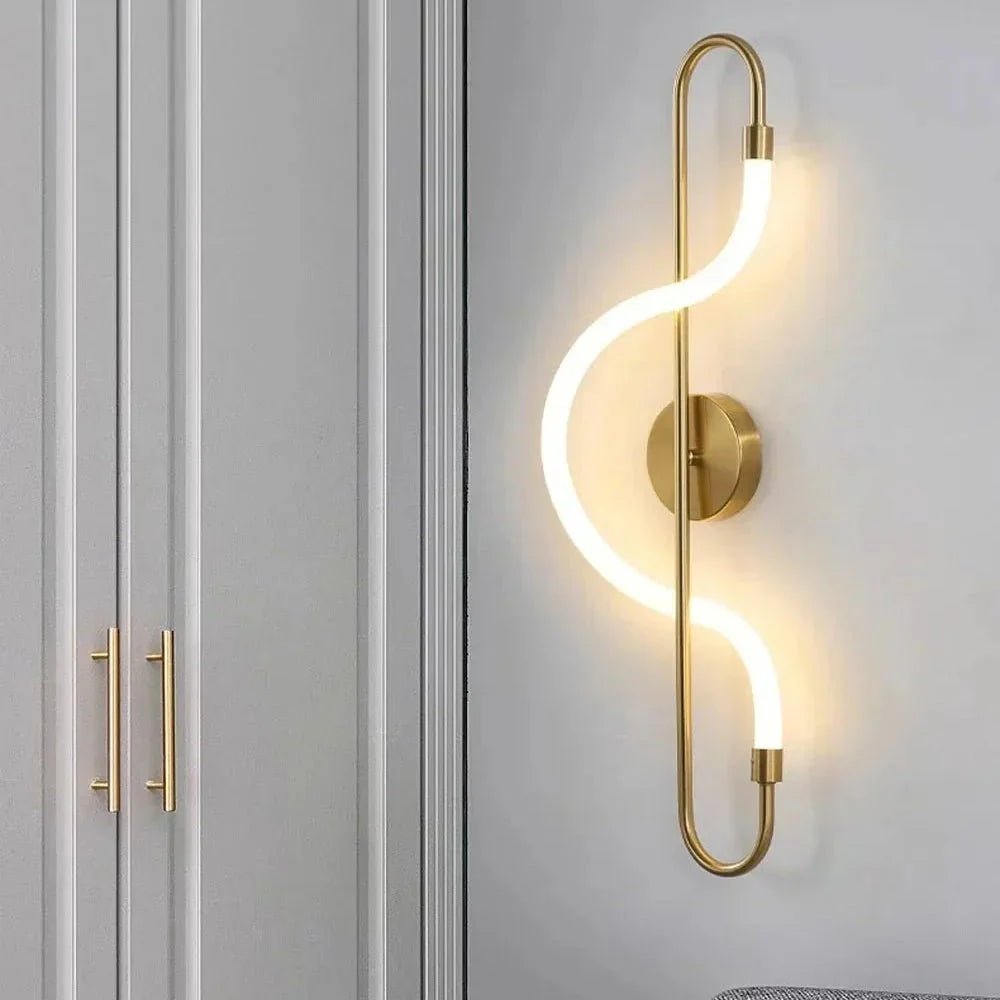 Kinkiet LED nowoczesny minimalistyczny łukowy ścienny