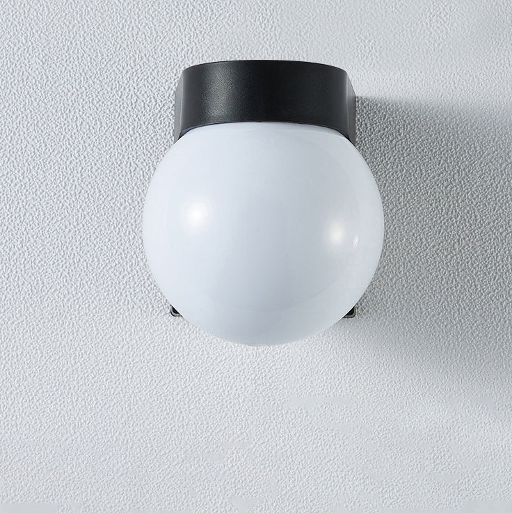 Zewnętrzna lampa ścienna nowoczesna kulista czarna LED