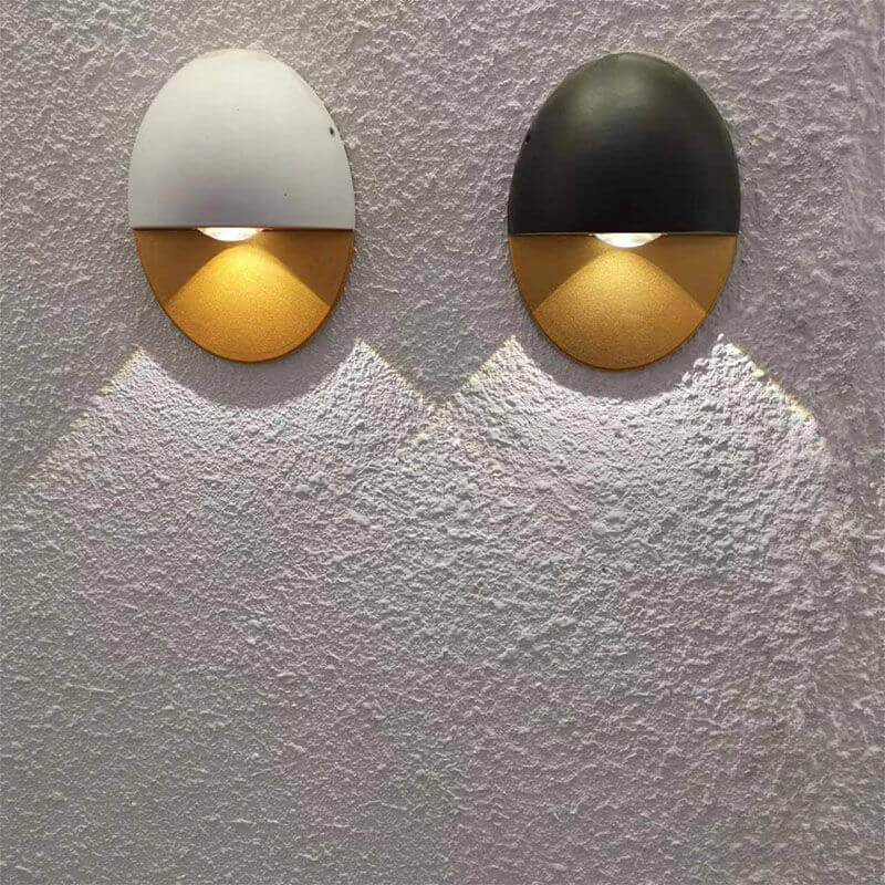 Zewnętrzna lampa ścienna nowoczesna owalna