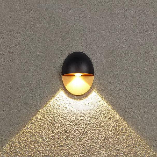 Zewnętrzna lampa ścienna nowoczesna owalna