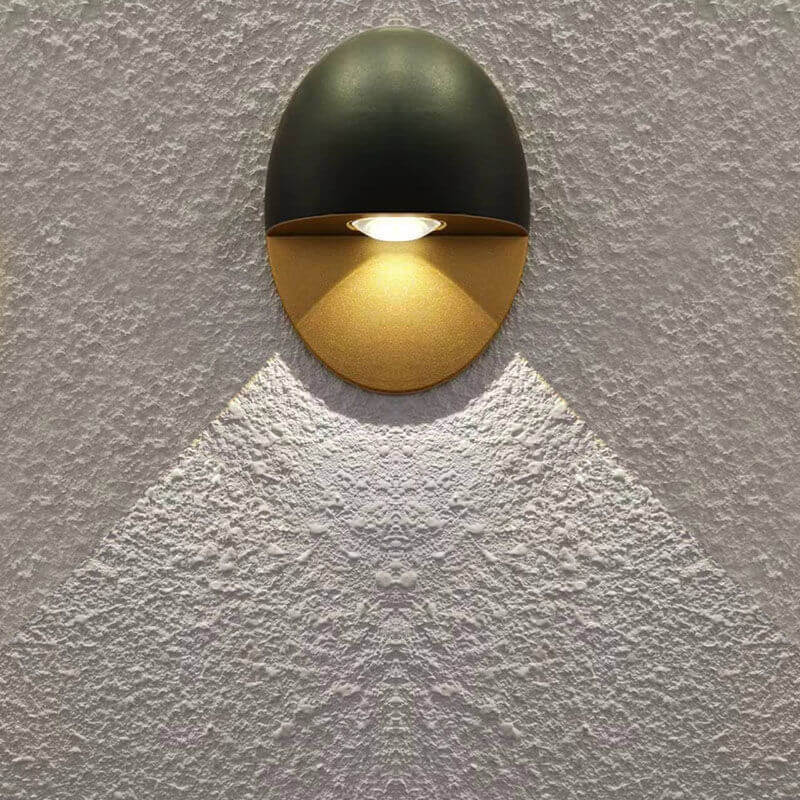Zewnętrzna lampa ścienna nowoczesna owalna