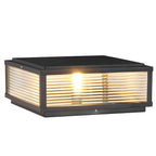 Zewnętrzna lampa słupkowa solarna LED czarna latarnia