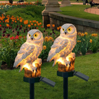 Decorative owl outdoor garden figurine lamp