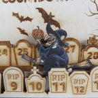 Kalendarz odliczający halloween z nagrobkami grawerowany
